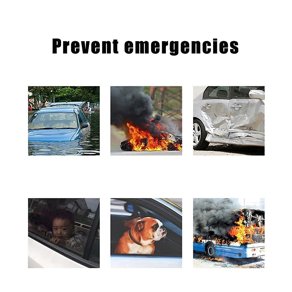 AutoGuard: Emergency Glass Breaker & Seatbelt Cutter with Safety Hammer, Dual Steel Heads & Fixed Mount for Quick Car Escape