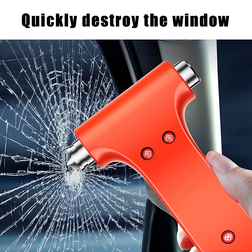 AutoGuard: Emergency Glass Breaker & Seatbelt Cutter with Safety Hammer, Dual Steel Heads & Fixed Mount for Quick Car Escape